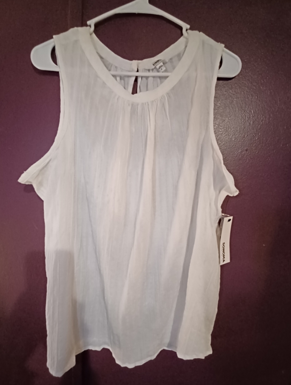 NWT Gorgeous  Sonoma  Sleeveless Pleated 100% Cotton. Large